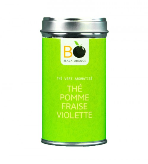 Thé vert pomme fraise violette