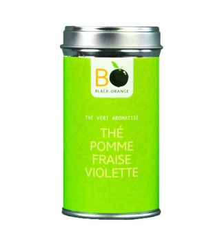 Thé vert pomme fraise violette